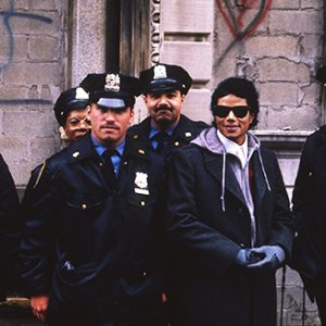 Michael Jackson on set of Bad short film with NYPD 1987