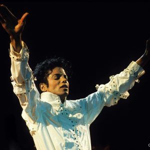 Michael Jackson performs in concert.
