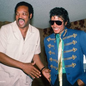Michael Jackson with Presidential candidate Jesse Jackson 1984