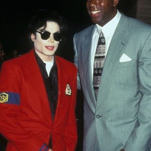 Michael Jackson and Magic Johnson attend event